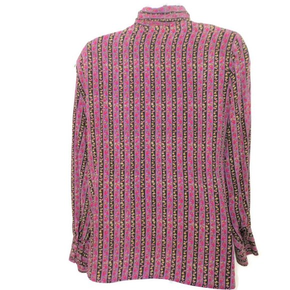 SiLK Lloyd Williams Limited Saks Blouse Pure Silk Secretary Neck Tie Bow M - Picture 3 of 8